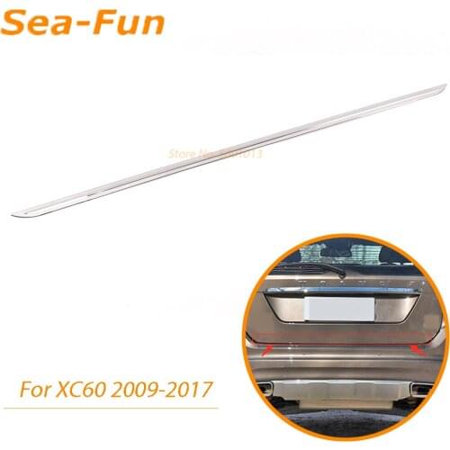 For Volvo XC60 2009-2017 Rear Door Trunk Cover Trim Decoration Tailgate Frame Garnish Strip Stainless Steel Car Accessories
