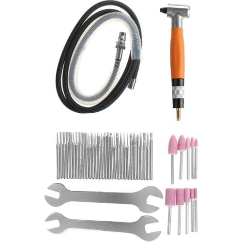 1Set High-Speed 90 Degree Air Micro Die Angle Grinder 3mm Mini Engraving Pneumatic Polishing Rotary Kit Pencil Polisher Tool