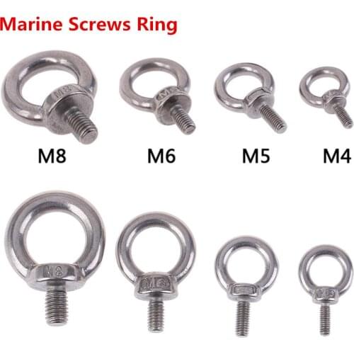 1Pc 304 Stainless Steel Marine Lifting Eye Screws Ring Loop Hole for Eyebolt M4 M5 M6 M8