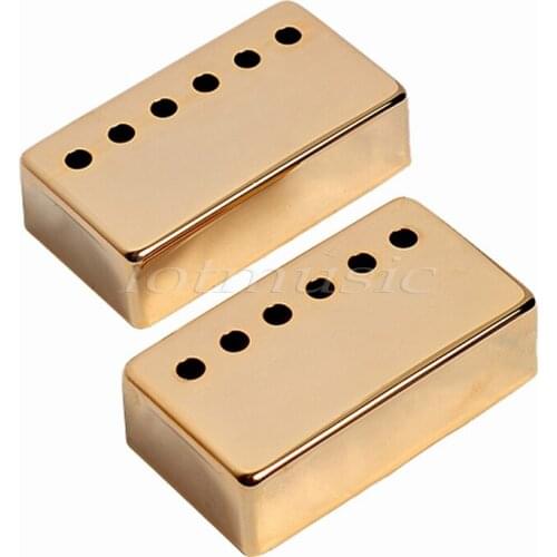 2Pcs Gold Metal Guitar Humbucker Pickup Cover For Electric Guitar Replacement 52mm Pole Space
