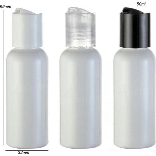 30 x 50ml New Fashion White Pet Bottle With Disk Cap 50cc Cosmetic Cream Packaging
