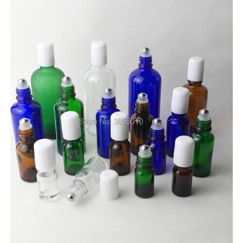 5ml 10ml Essential Oil Roller Bottles Portable Glass Roll On Refillable Jar Bottles With Metal Ball F814