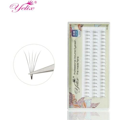 Yelix 5PCS Volume Lashes Extension 2D 3D 4D 5D 6D Eyelashes of Bundles Short Stem Premade Fans C D Curl