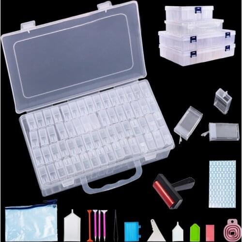 Diamond Painting 64 Storage Box Plastic Dismountable Grid Box Beads Container Diamond Embroidery Accessories DIY Beading Packs