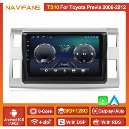 9 inch 2 Din Car Radio For Toyota Previa Estima Tarago Canarado Fascia 2006-2012 Multimedia Video Player DSP IPS Screen Carplay