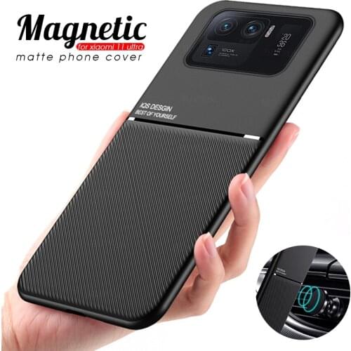 For xiaomi mi 11ultra case magnetic car holder phone case for xiaomi mi 11 ultra mi11 ultra mi11ultra matte shockproof cover