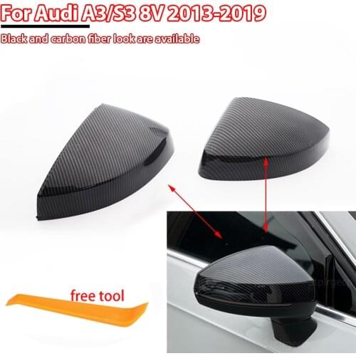 A3 Mirror Cover For Audi RS3 8V S3 Carbon RearView Mirror Cover Replacement 2014-2017 2018 2019