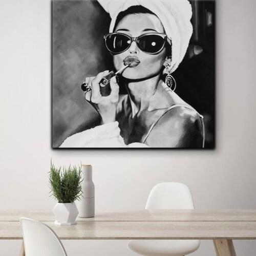 Black and White Photo Art Audrey Hepburn Canvas Painting Nordic Posters And Prints Wall Picture For Living Room Salon Wall Decor