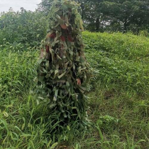 Kids Ghillie Suit Camouflage Clothes Jungle Suit CS Training Leaves Clothing Hunting Suit Hooded Jacket