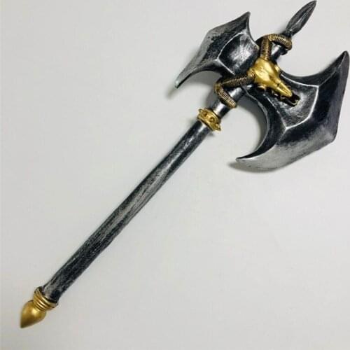 Movie 1:1 Medieval Gold Crown Sheep War Axe Action Figure Model Halloween Cosplay Prop PU Weapon Kids Role Gift