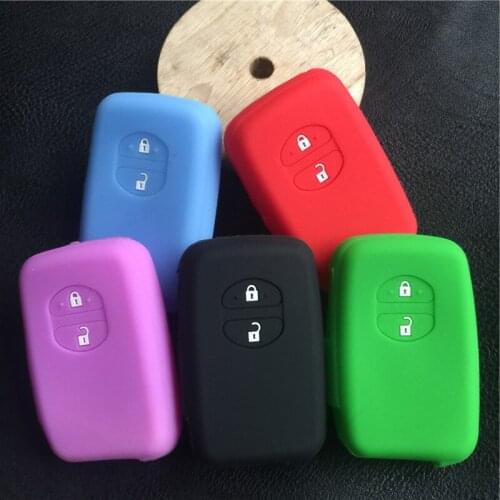 Silicone car key Case Cover For Toyota Camry Highlander Prado Remote Smart Key 2 Buttons