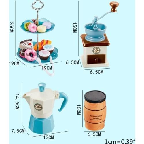 Play Dessert and Toy Coffee Maker Set Age 3 4 5 6 7 8 Indoor Outdoor Pretend Toys Tea Set for Toddlers Kids Tea Set