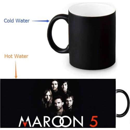 Maroon 5 Coffee Mugs Mug Heat Sensitive Black Colour Change Magic Tea Mugs White Mug 350ml