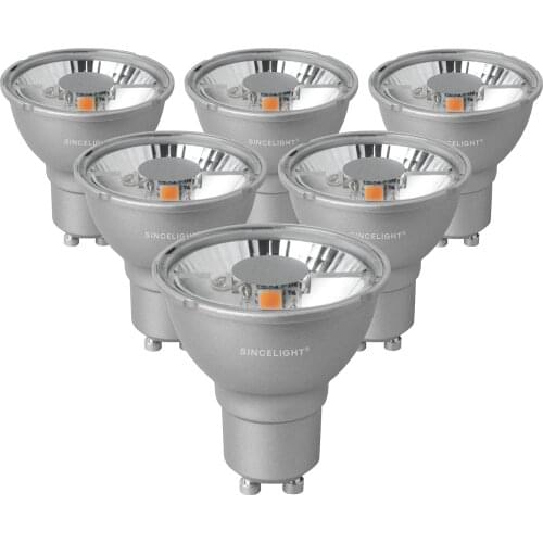 Pack of 6 PAR16 Led Gu10 Reflector Bulbs,5W,2700-6500K, Professional Anti-Glare Spotlight/Downlights,2 prong light bulbs