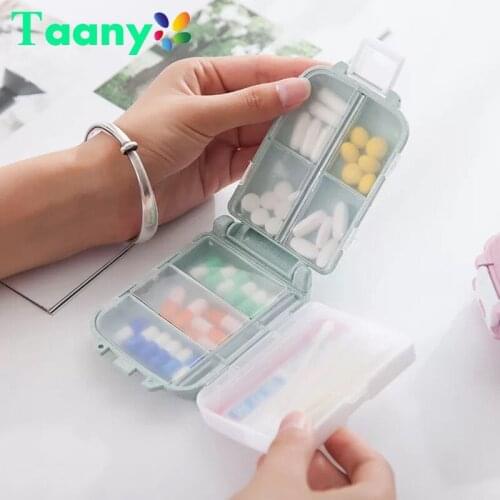 Wheat straw Pill Box Sealed 10 Grids Pill Container Organizer Health Care Drug Travel Divider Pill Storage Bag Travel Pill Case