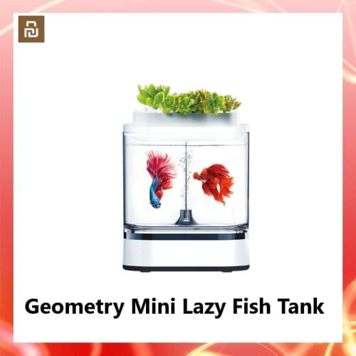 Mijia Geometry Mini Lazy Fish Tank Pro USB Charging Self-cleaning Aquarium with 7 Colors LED Light Home office Aquarium