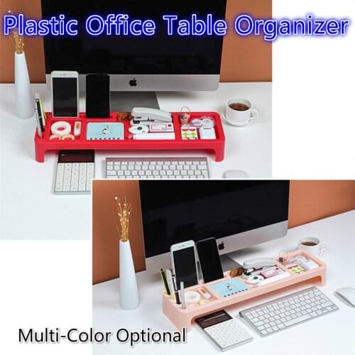MultiColor Office Table Organizer Plastic Keyboard Organizer Computer Storage Rack for Phone/Stationary Orgainzer Desktop Shelf