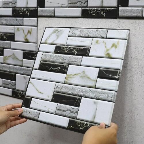 Marble Pattern 3D Stereo Wall Stickers Self-Adhesive Wallpaper Creative Background Retaining Wall Decorations
