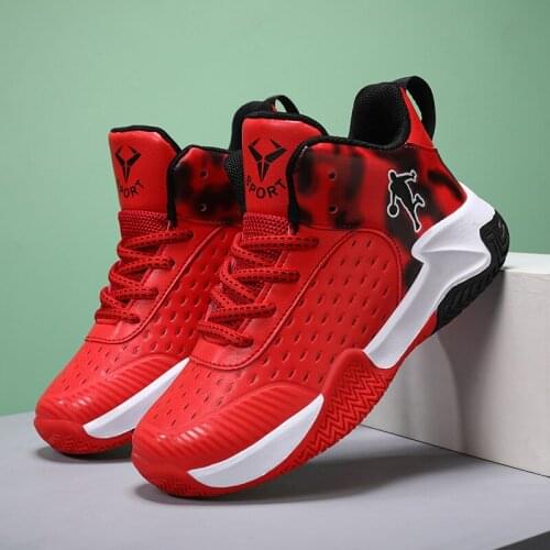 Boys Men Basketball Shoes High Quality Kids Sneakers Thick Sole Non-slip Children Sport Shoes Boy Child Trainer Basket Shoes