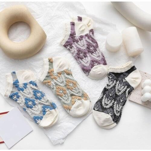 New Fashion Cute Women Frilly Ruffle Ankle Socks Summer Cotton Breathable Low Cut Socks Floral Harajuku Kawaii Girl Short Socks