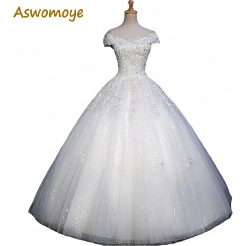 2018 New A-Line Wedding Dress Appliques V-Neck Sexy Off the Shoulder Wedding Dresses Beading Custom Made vestidos de noiva