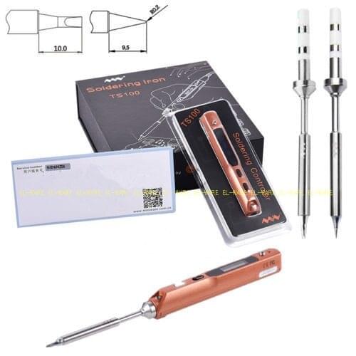 TS100 With B2/BC2 Two Tips Digital OLED Programable Mini Electric Soldering Iron Station Kit Soldering Iron