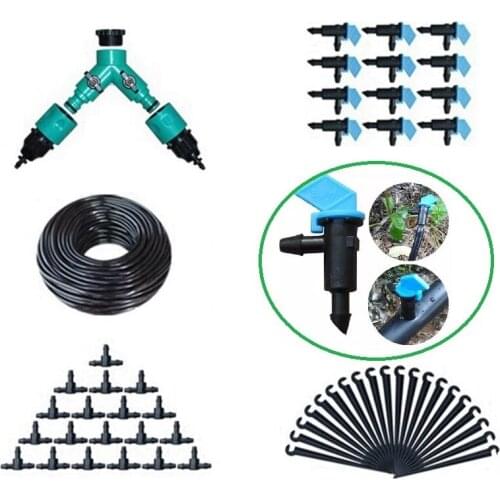 40m 4/7mm Garden Hose 30pcs Flag Drippers Emitter Home Garden Bonsai Flower Seeds Micro Irrigation Systems Kits