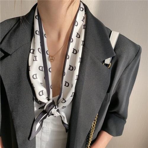 Women Neck Ribbon Hair Scarf Bag Handle Wrap Tie Straps Long Widen 10cm Kerchief Elegant Vintage Fashion Scarves