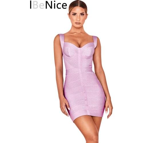 WillBeNice Ladies Sexy V Neck Backless Purple Women Bandage Dress 2019 Womens Bandage Bodycon Sleeveless Party Dress Vestido