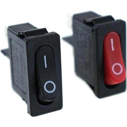 10pcs 10x22mm KCD1-110 black super thin ship type switch NO/OFF 2 pin small instrument power switch