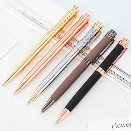 100 Pcs Per Set Wholesale Metal Rotating Ballpoint Pen Business Gift Advertising Pen Matte Metal Ball Point Pen