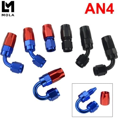 4 AN AN-4 Straight 45 90 180 Degree Aluminum Swivel Hose End Fitting Adapter Oil Fuel Line