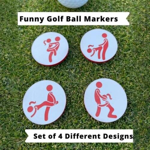 4Pcs/Set Golf Ball Markers Innovative Printed Pattern Wood Perfect Match Golf Position Marks Ornamnet for Outdoor