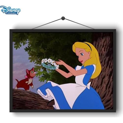Disney 5D DIY Diamond Painting Alice In Wonderland Princess Alice Full Circle Diamond Embroidery Real Exquisite Home Decoration