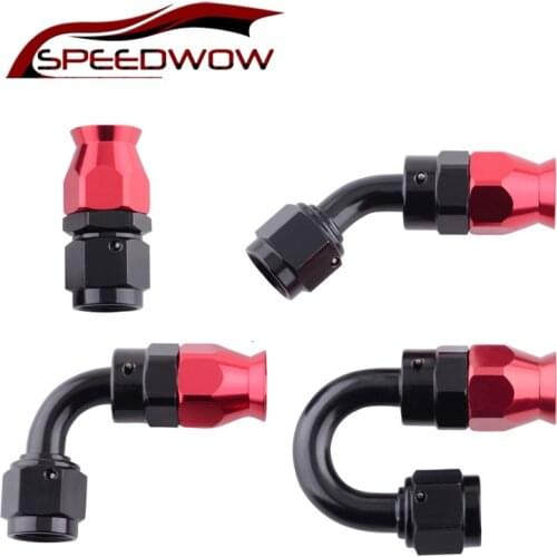SPEEDWOW 4 AN Aluminum 0/45/90/180 Degree Swivel PTFE Hose End For AN4 PTFE Oil Fuel Line E85 AN4 Hose End Adapter