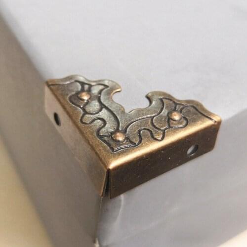 10pcs/lot Antique Furniture Corner Brackets Metal Jewelry Box Corner Foot Wooden Case Corner Protector Prevent collision 25*35mm