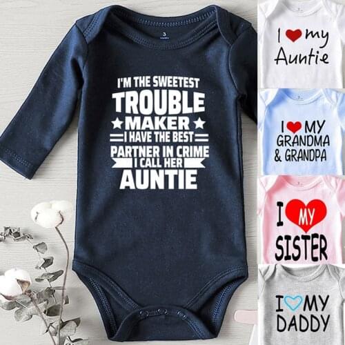 One Piece Jumpsuit Baby Rompers Best Aunt Printed Toddler Boy Summer Onesie Newborn Girls Winter Clothing Clothes for Babies