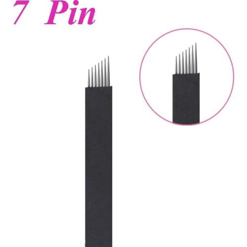 Black 0.25mm 50pieces 7/9/11/12/14 Flex Laminas Tebori Microblading Needles Permanent Makeup Eyebrow Tattoo Blade For Tobori Pen