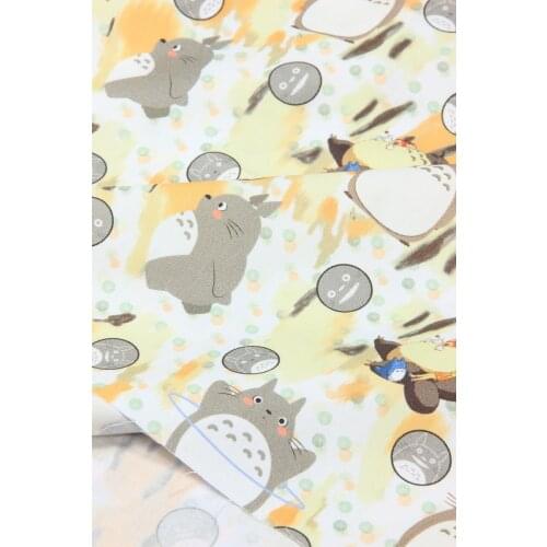 Digital Printing Cartoon Totoro 100% Woven Cotton Fabric By The Yard Sew For Cloth Home Decor Scrub Hat Patchwork DIY Materil