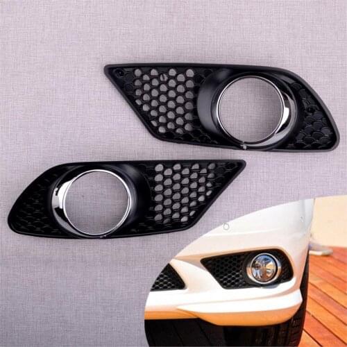 CITALL 2048850253 2048850353 1 Pair Front Bumper Fog Light Grill Cover Fit for Mercedes Benz C W204 2008 2009 2010 Pre-Facelift
