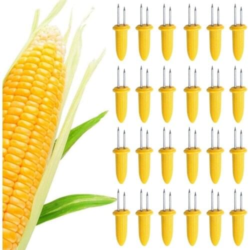 10Pcs Corn on The Cob Holders Stainless Steel Corn Holders Corn on The Grill, Corn on The Cob Skewers Double Fork Sweet Corn