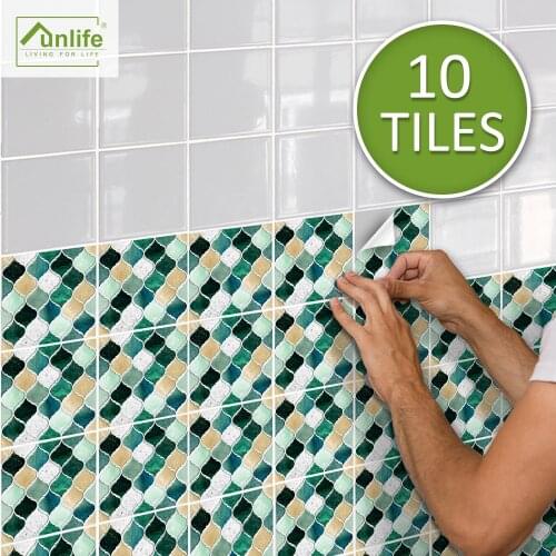 Funlife® BRILLIANT™ 15/20cm Grey and Yellow Vine Marble Tile Sticker Waterproof Wall Sticker for Kitchen Bathroom Camper Decor