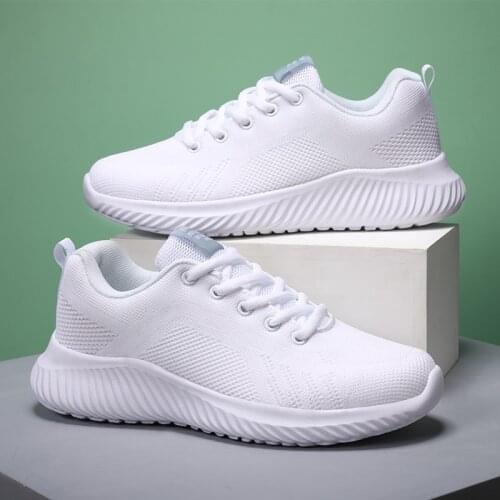 Womens Sports Shoes Fashion Casual Sneakers Breathable Running Shoes White Shoes Female Ultralight Flat Walking Footwear