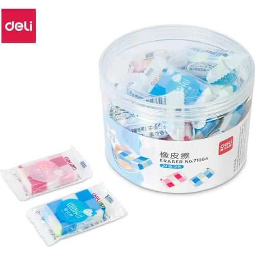 Deli 71064 advanced PVC candy color rubber error correction test card, homework modification eraser, student office stationery