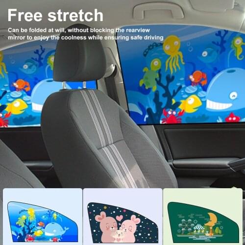 Magnetic Car Side Window Sunshade Curtains Adjustable Car Styling Auto Windows Sun Visor Animal Pattern Blinds Cover Sun Shade