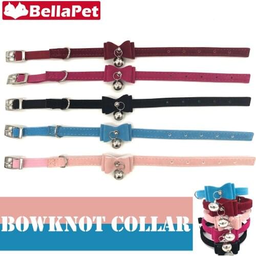 Cute Flea Cat Collar with Bell Bowknot Pet Collars for Cats Puppy Pet Product Kitten Cat Necklace for Cats Accessories Pitbull