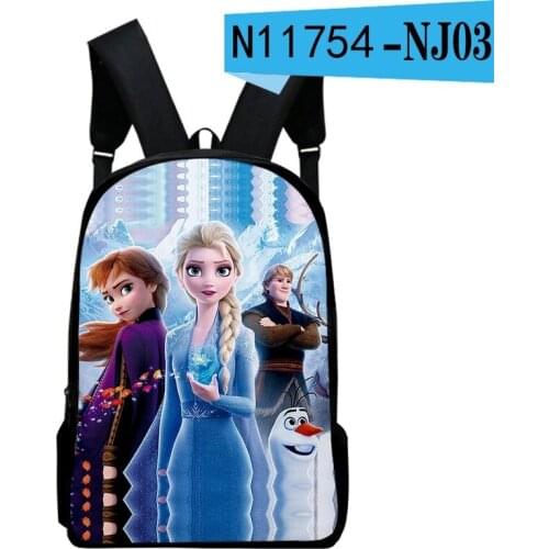 3D Disney frozen Backpack Women men Fashion Shoulder Bag Solid color School Bag For Teenage Girl Children Backpacks Travel Bag