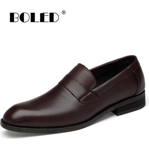 Full Grain Leather Men Dress Shoes Fashion Comfortable Men Shoes Office Formal Business Oxfords Shoes Men Dropshipping