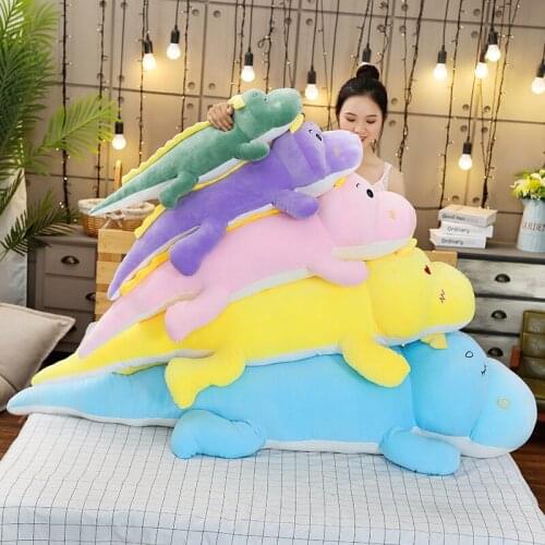1pc 80-100cm Soft Lovely Dinosaur Plush Doll Stuffed Dino Toy Kids Huggable Animal Dragon Plush Pillows Cartoon Gift for Kids
