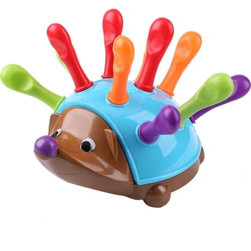 Training Focused on Childrens Fine Motor Hand-Eye Coordination Fight Inserted Hedgehog Baby Educational Toy